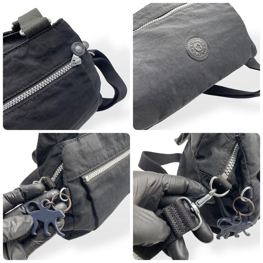 Kipling ナイロン 2WAYショルダーバッグ ブラック 美品 美品 Kipling キプリング 2way ショルダーバッグ ブラック