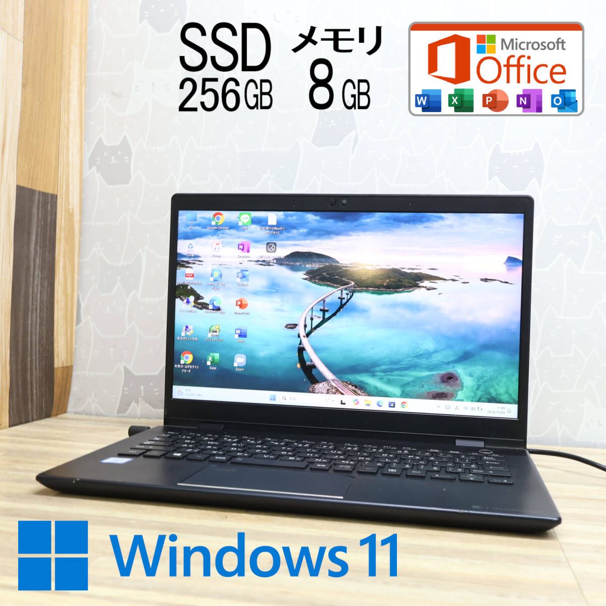 中古PC 高性能8世代4コアi5！M.2 NVMeSSD256GB メモリ8GBG83/DN Core i5-8350U Webカメラ TypeC Win11 MS Office2019 Hu0026BP70623