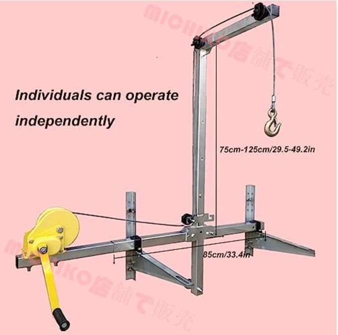 ウインチセット小型クレーンマウントハンガーハンドクランク吊金具吊具エアコン