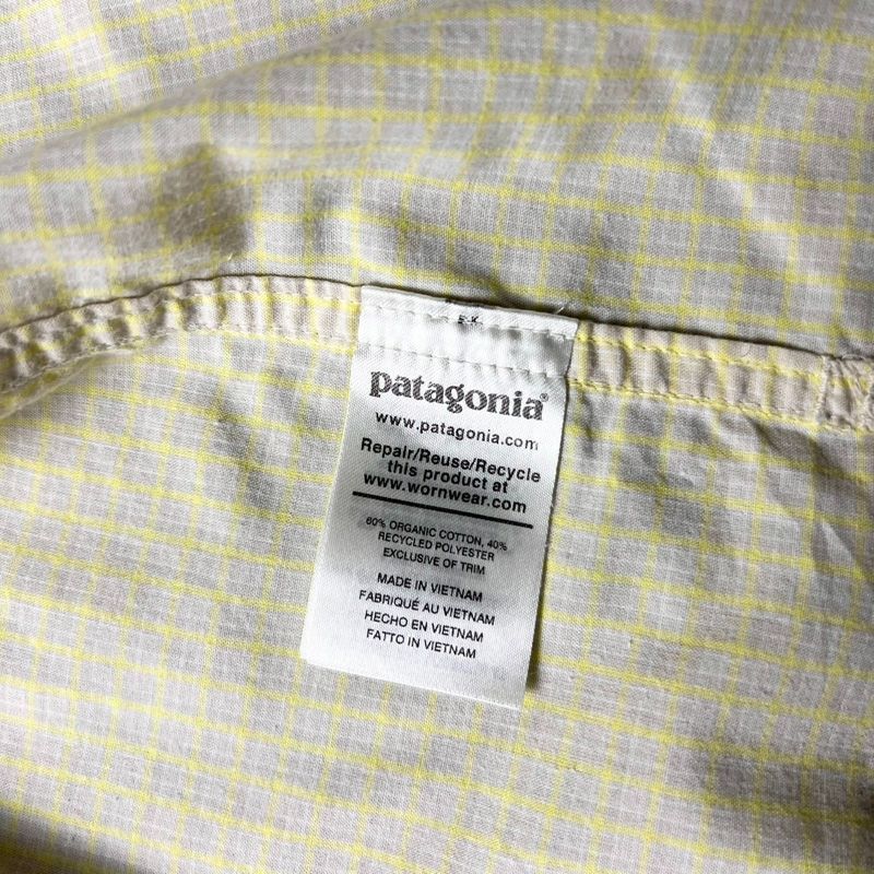 20年製 Patagonia チェック 長袖 アイランド ホッパー シャツ L