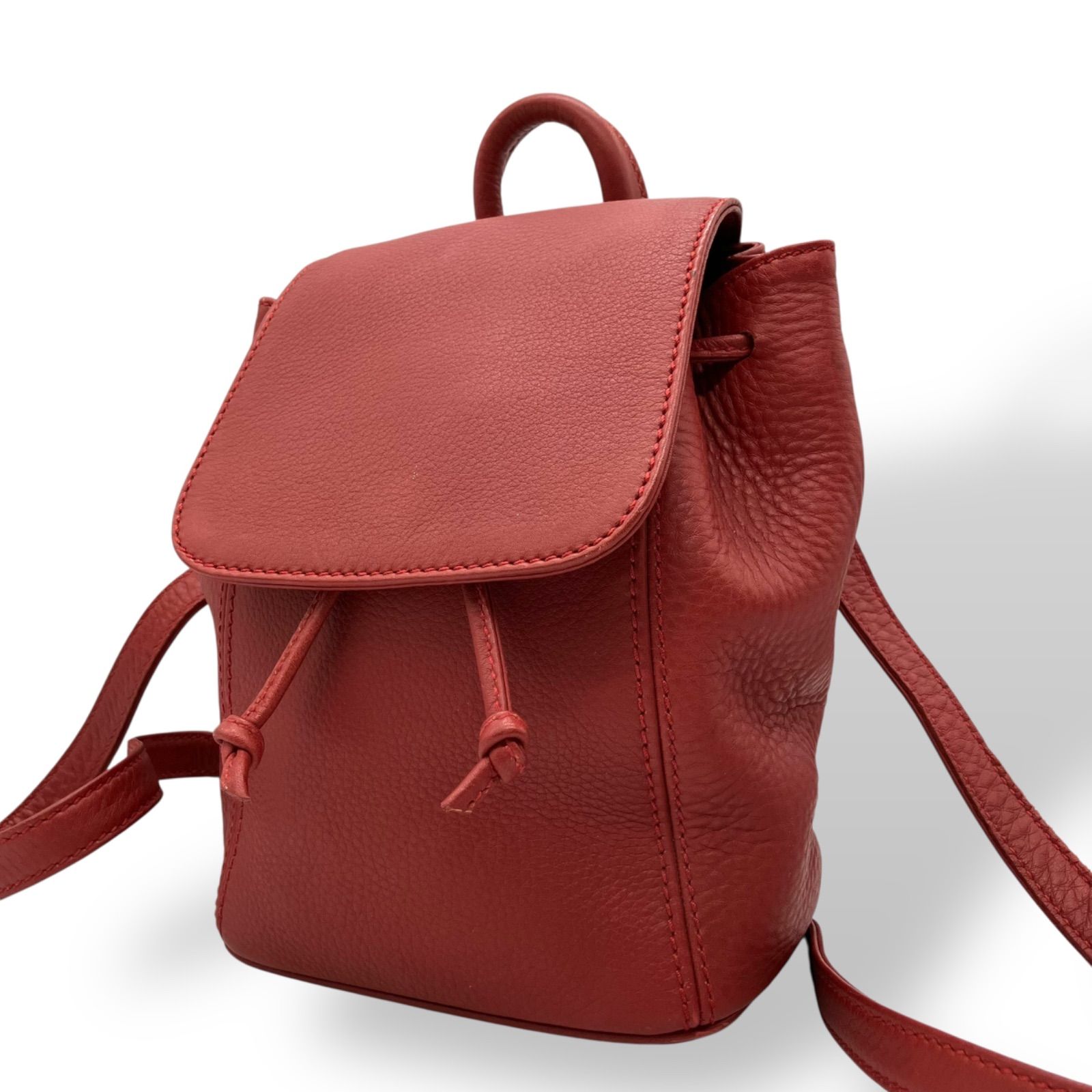 【美品/希少品】OLD Coach ヌバック リュックサック バッグパック 巾着 Vintage Coach リュックサック 巾着 本革 レザー レッド 1376