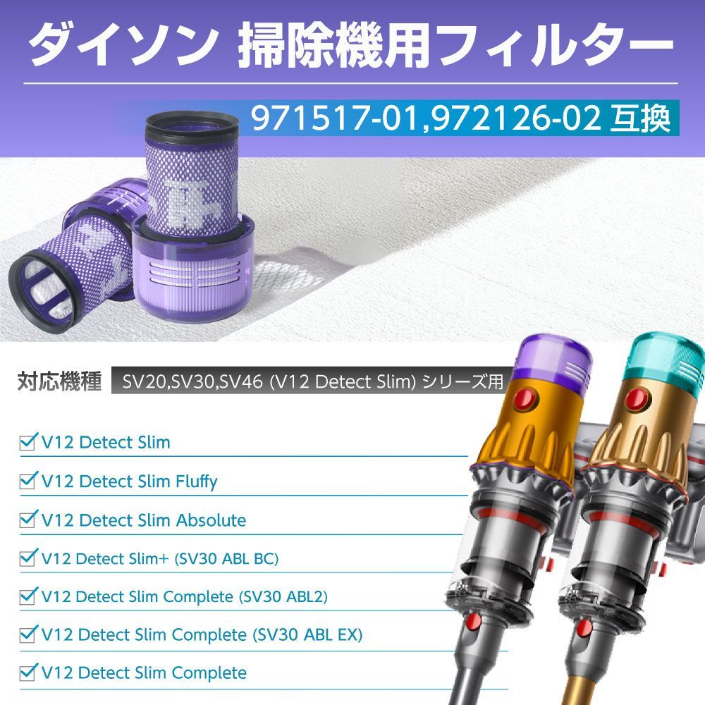 ダイソン 掃除機フィルター 互換品 SV20,SV30,SV46 (V12 Detect Slim) 【971517-01,972126-02互換】  - メルカリ