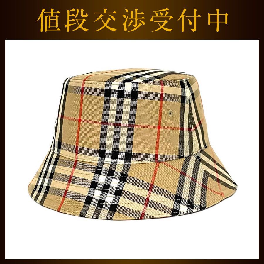 バーバリー バケットハットベージュチェック柄 10.770.5180001-68