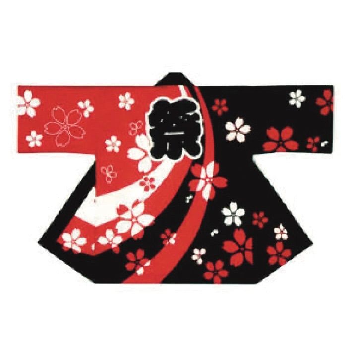 半纏はんてん 桜柄 シルクプリント