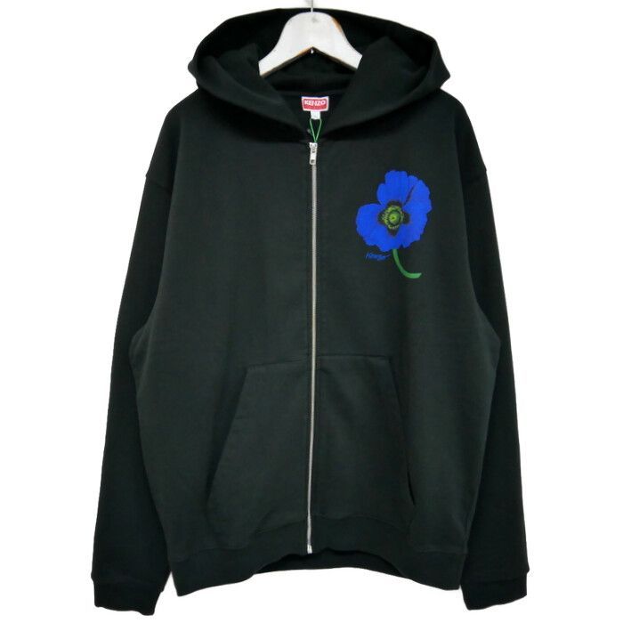 KENZO by NIGO ケンゾー ニゴー 国内正規 22AW SEASONAL GRAPHIC CLASSIC ZIP HOODIE POPPY  ポピージップパーカー フーディー FC65SW4244MF 定価68200円 BLACK ブラック 黒 XL - メルカリ