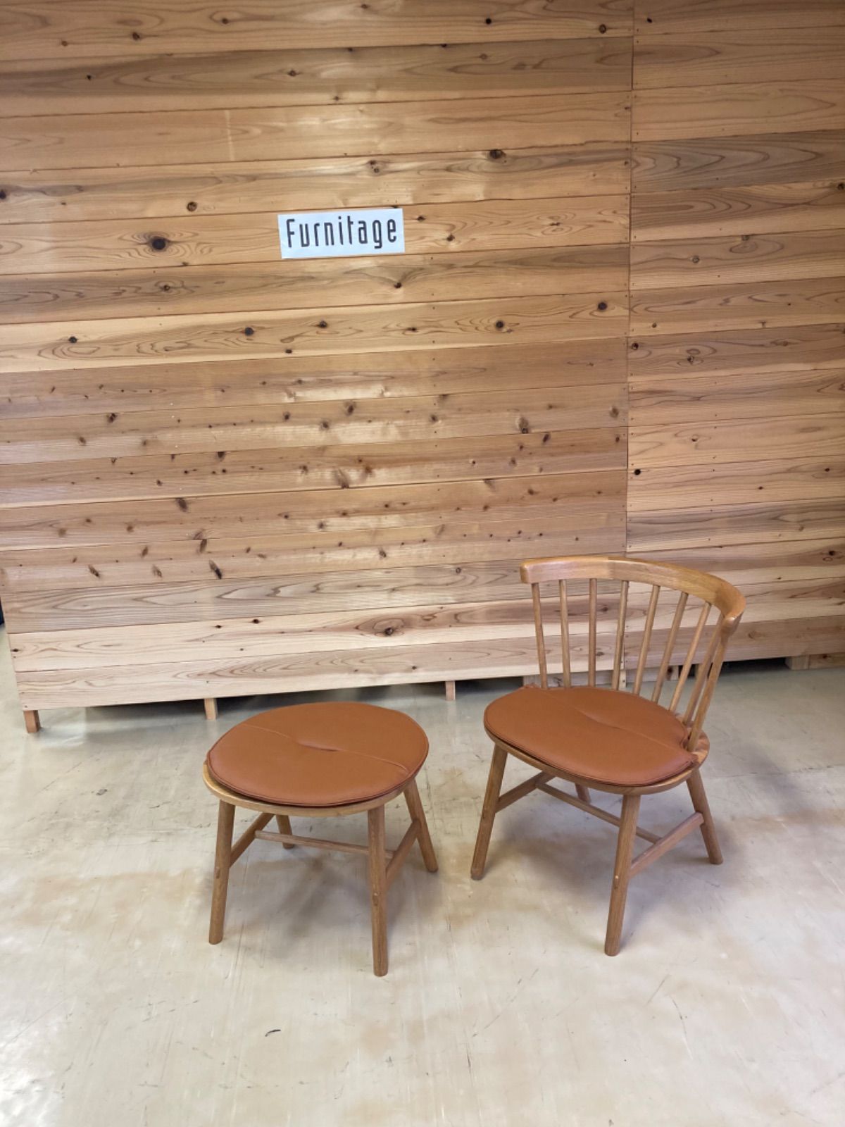 アクタス 木製椅子＆スツールセット(本革クッション付き) メルカリShops