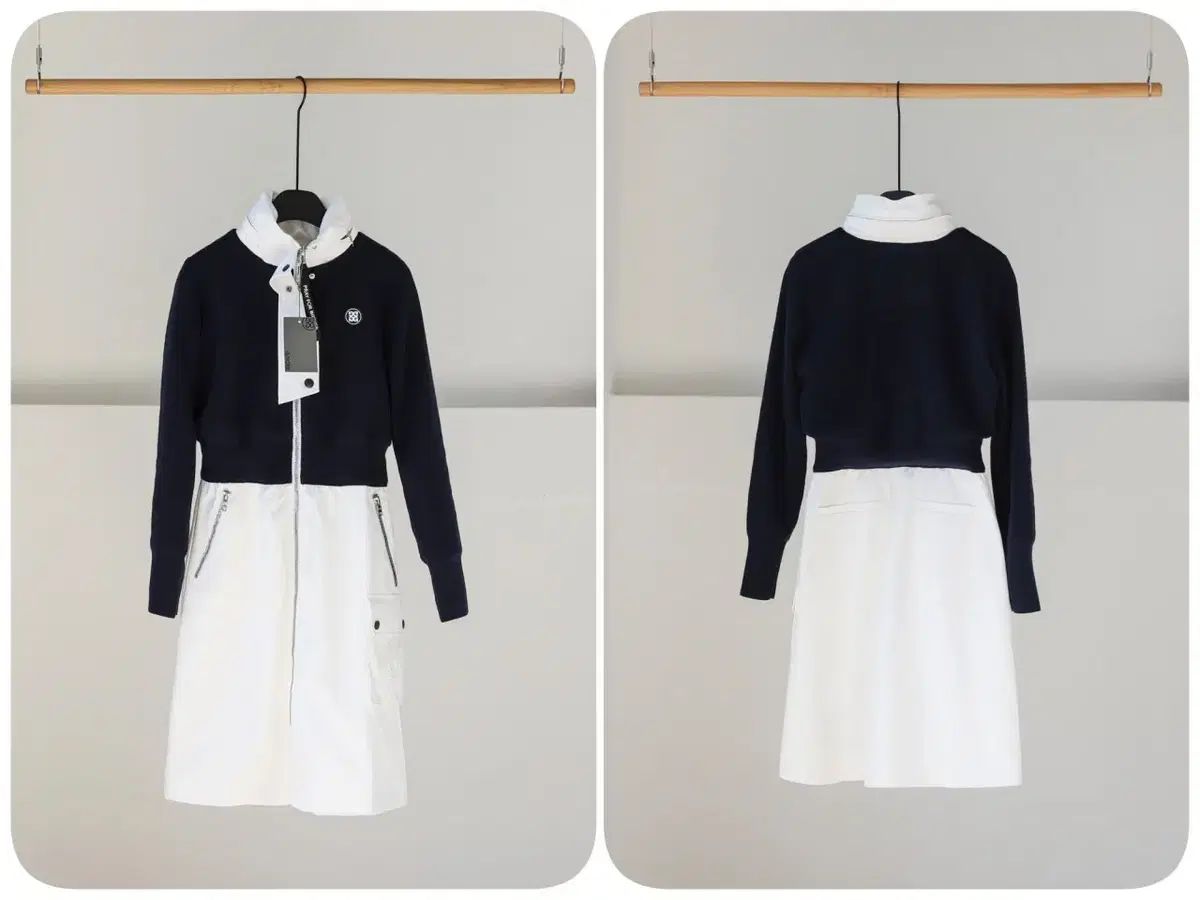 レディースゴルフウェア ニット スラブ zip ドレス