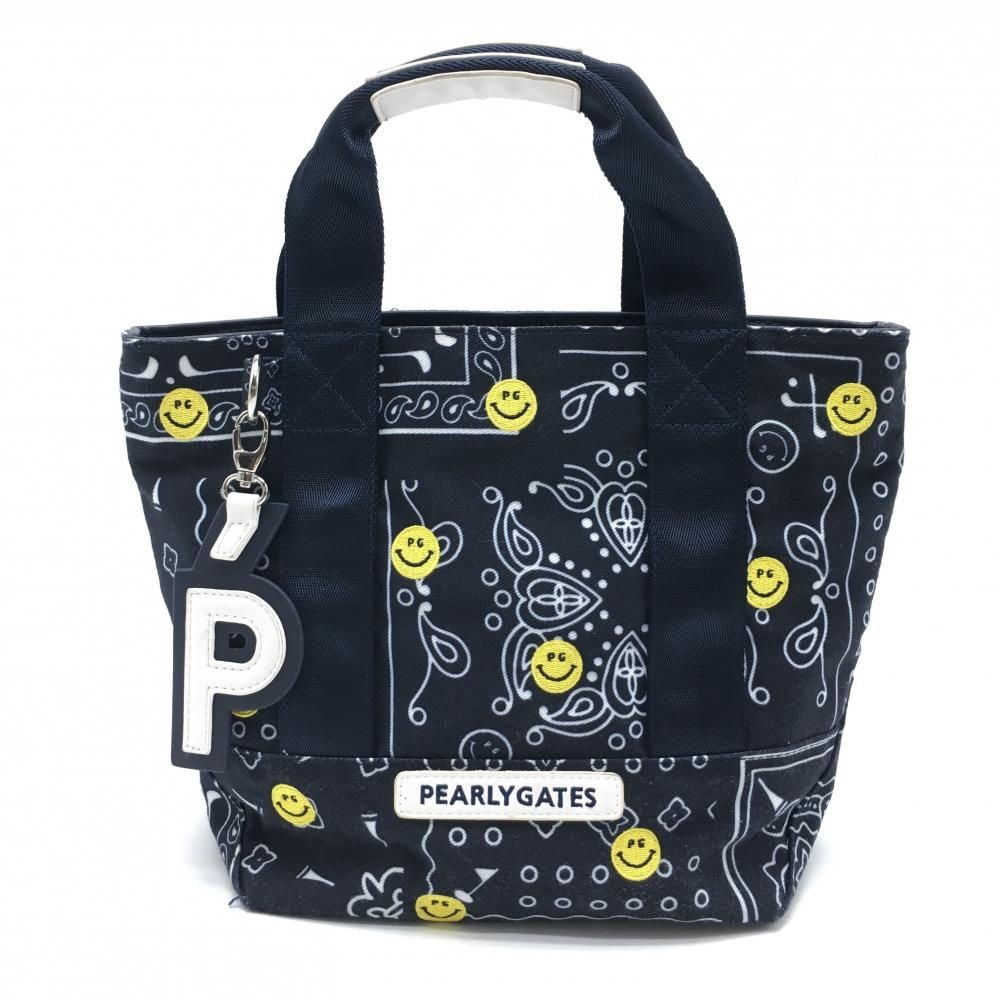 パーリーゲイツ　カートバッグ　総柄　ゴルフ　ニコちゃん　PG ネイビー PEARLY GATES パーリーゲイツ カートバッグ ネイビー×白 ニコ