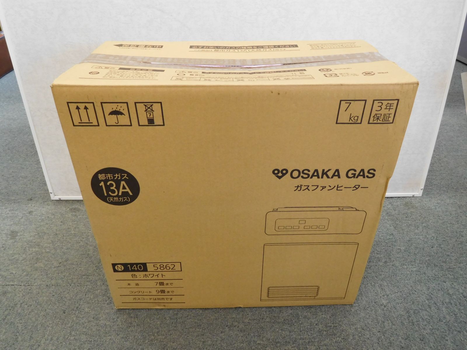 大阪ガス ガスファンヒーター N140 5862 ホワイト 都市ガス用 M0605