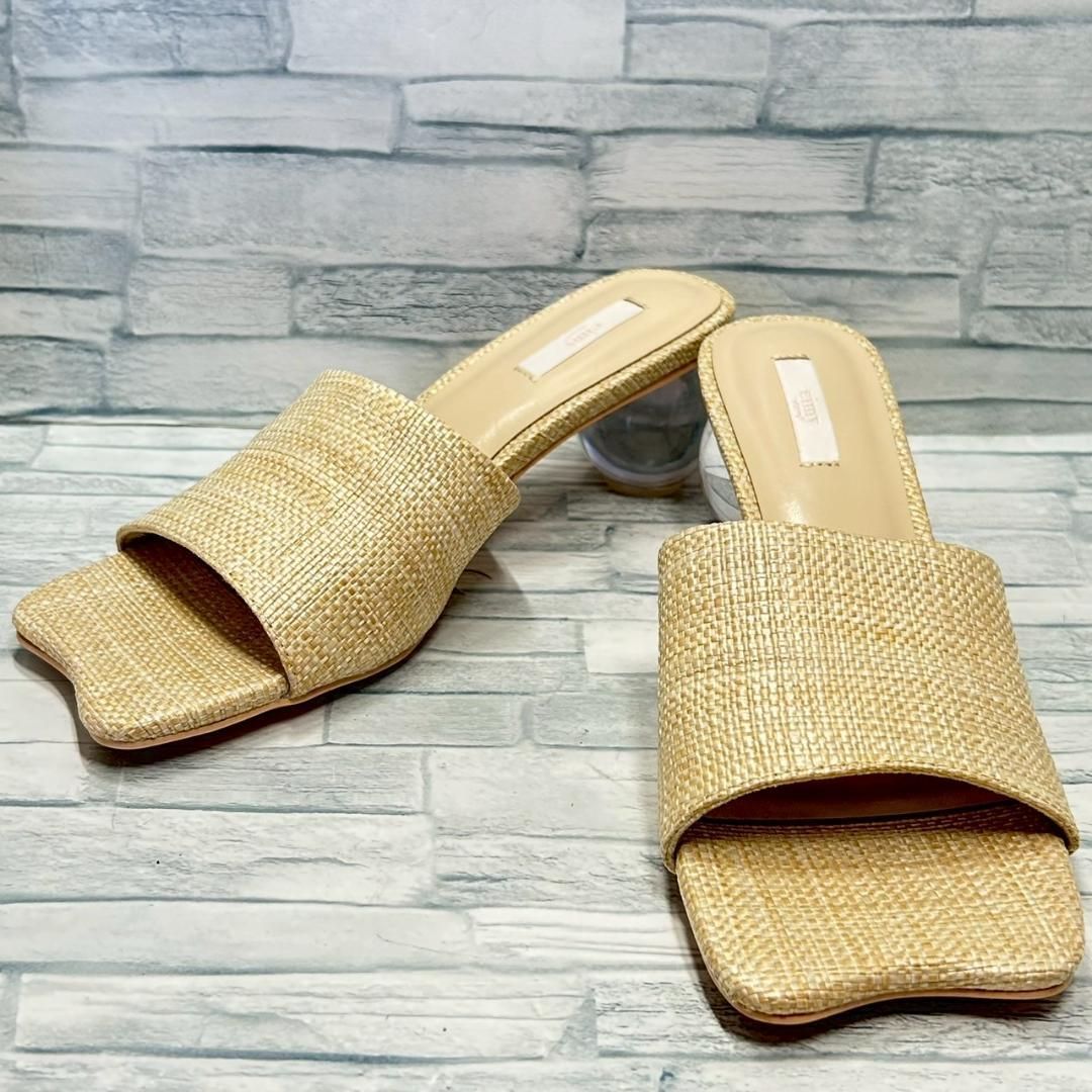 ♥ eimy istoire サンダル カーブスクエア クリアヒール M 23～23.5㎝程度