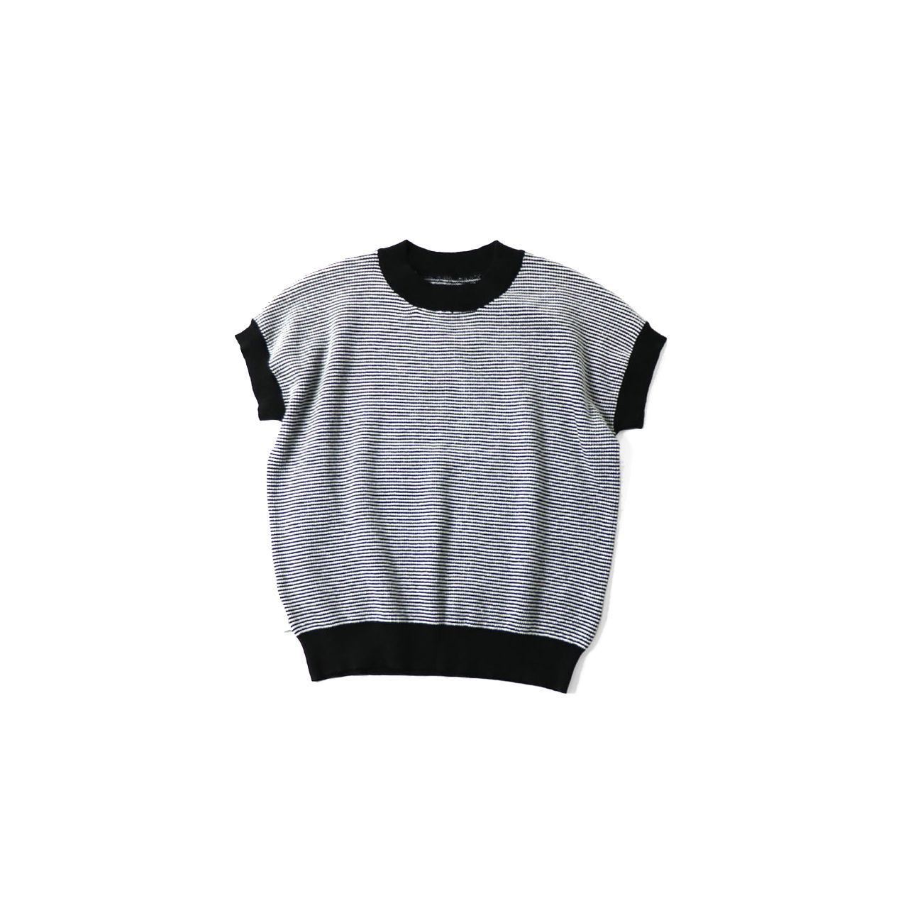 gym master ジムマスター ニットボーダーフレンチスリーブTee Tシャツ レディース G521753 ブラック×ホワイト 05
