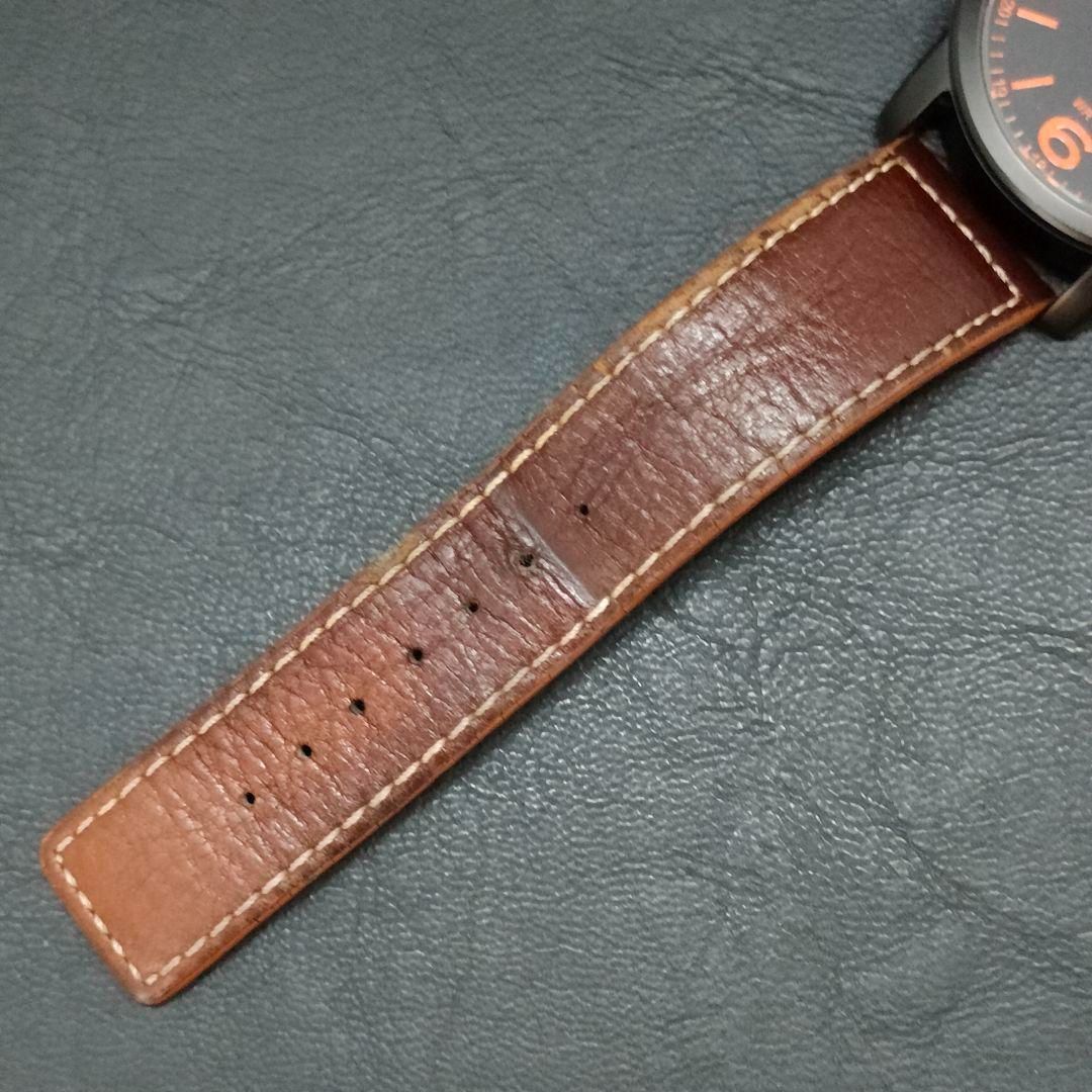 美品 CITIZEN シチズン WR100 ブラック オレンジ ブラウン 電波