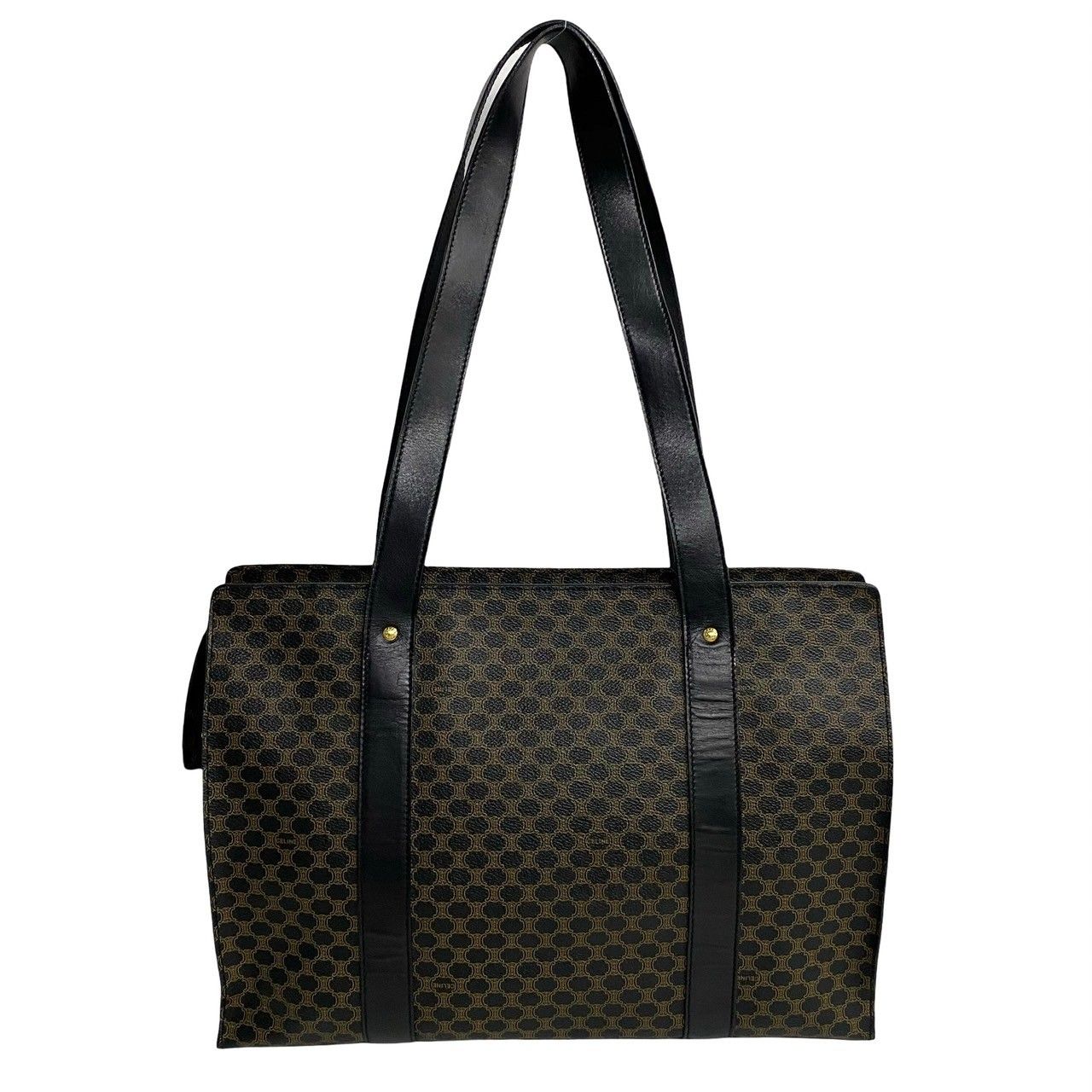 【未使用級】セリーヌ 黒マカダム ブラゾン トリオンフ柄 ハンドバッグ ブラック 極 美品 CELINE セリーヌ マカダム ブラゾン 柄 トリオンフ ロゴ