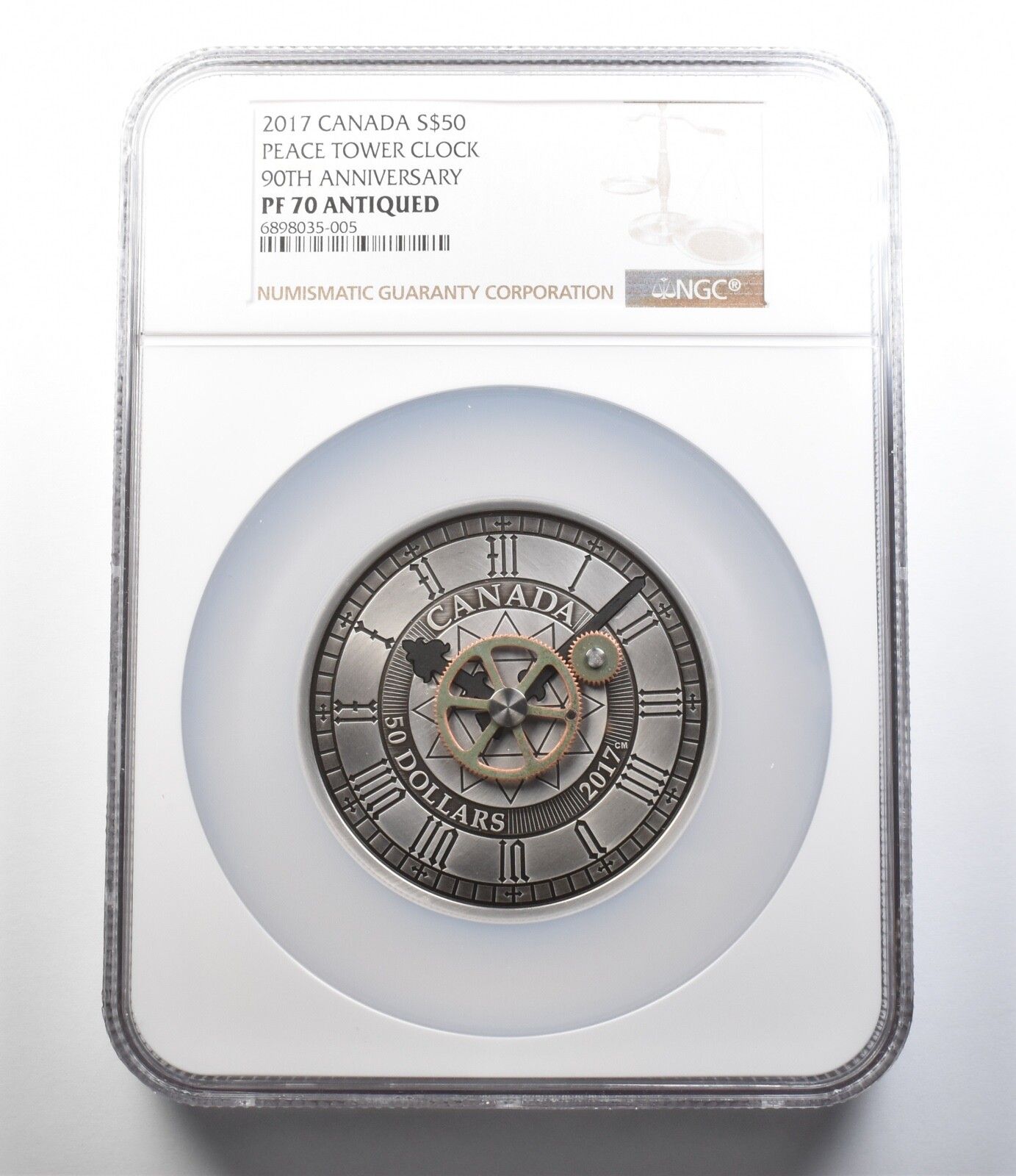 2017年 カナダ 50ドル銀貨 ピースタワークロック 90周年記念 PF70 アンティーク NGC