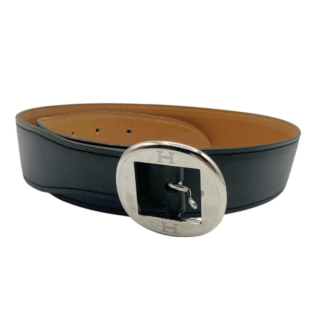 エルメス ベルト 70 Hロゴ ブラック シルバー金具
