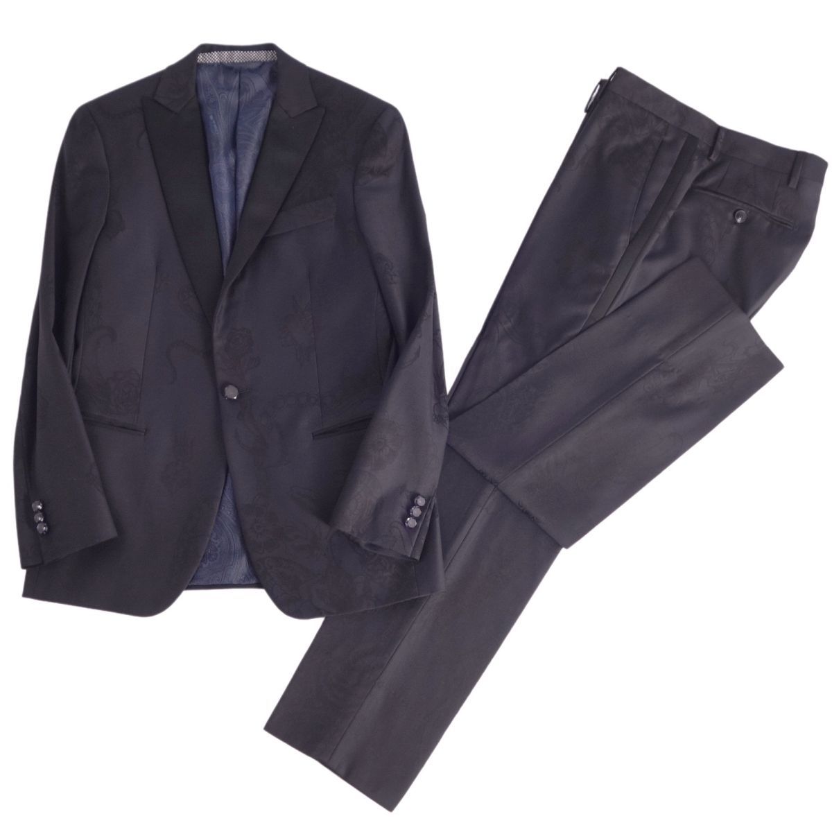 美品 エトロ ETRO セットアップ スーツ シングル ペイズリー ウール