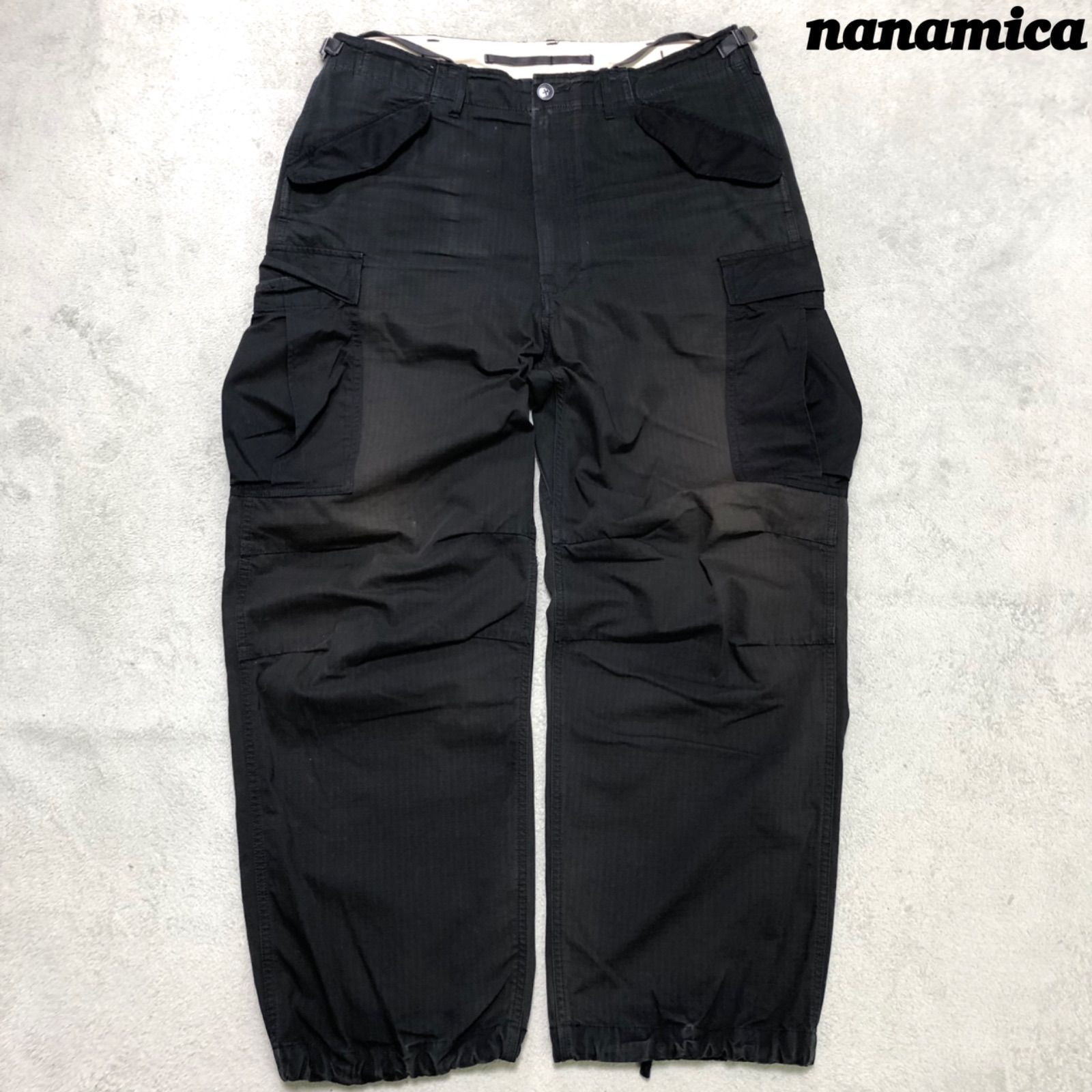 nanamica Cargo Pants NAVY M-51 ミリタリーカーゴパンツ ワイド ドローコード アジャスター 34サイズ ネイビー ナナミカ