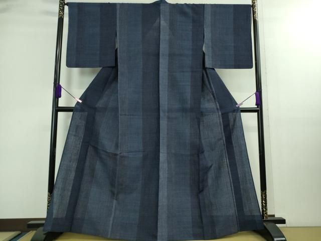 平和屋着物 上 夏物 結城紬 夏結城 80亀甲 間道 大丸扱い DZAB0137kh5