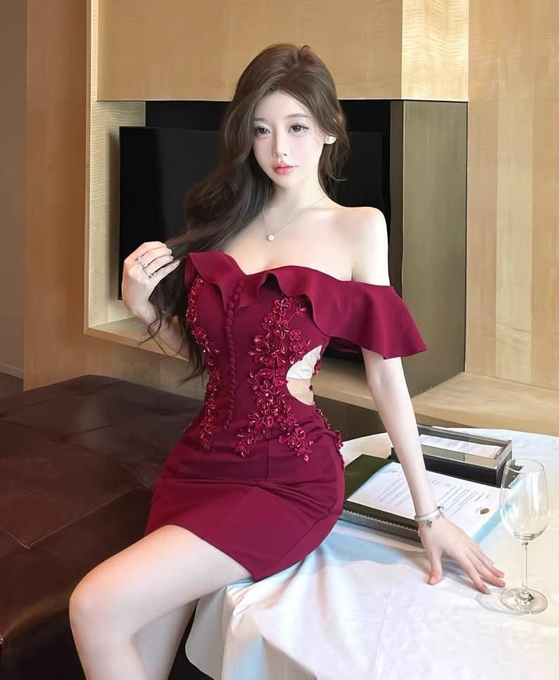 anキャバドレス【新品未使用】赤 ノースリーブツイードミニワンピース Sサイズ anキャバドレス【新品未使用】赤 ノースリーブツイードミニワンピース