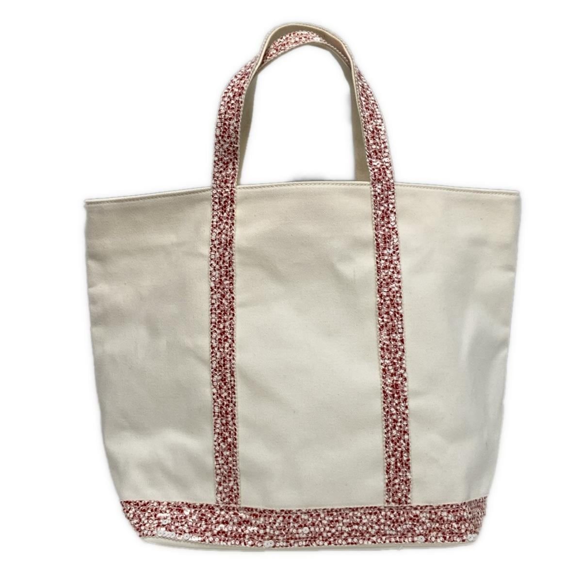 新品タグ付 ヴァネッサブリューノ スパンコール トートバッグ ベージュ ヴァネッサブリューノ本革スパンコールトートバッグ