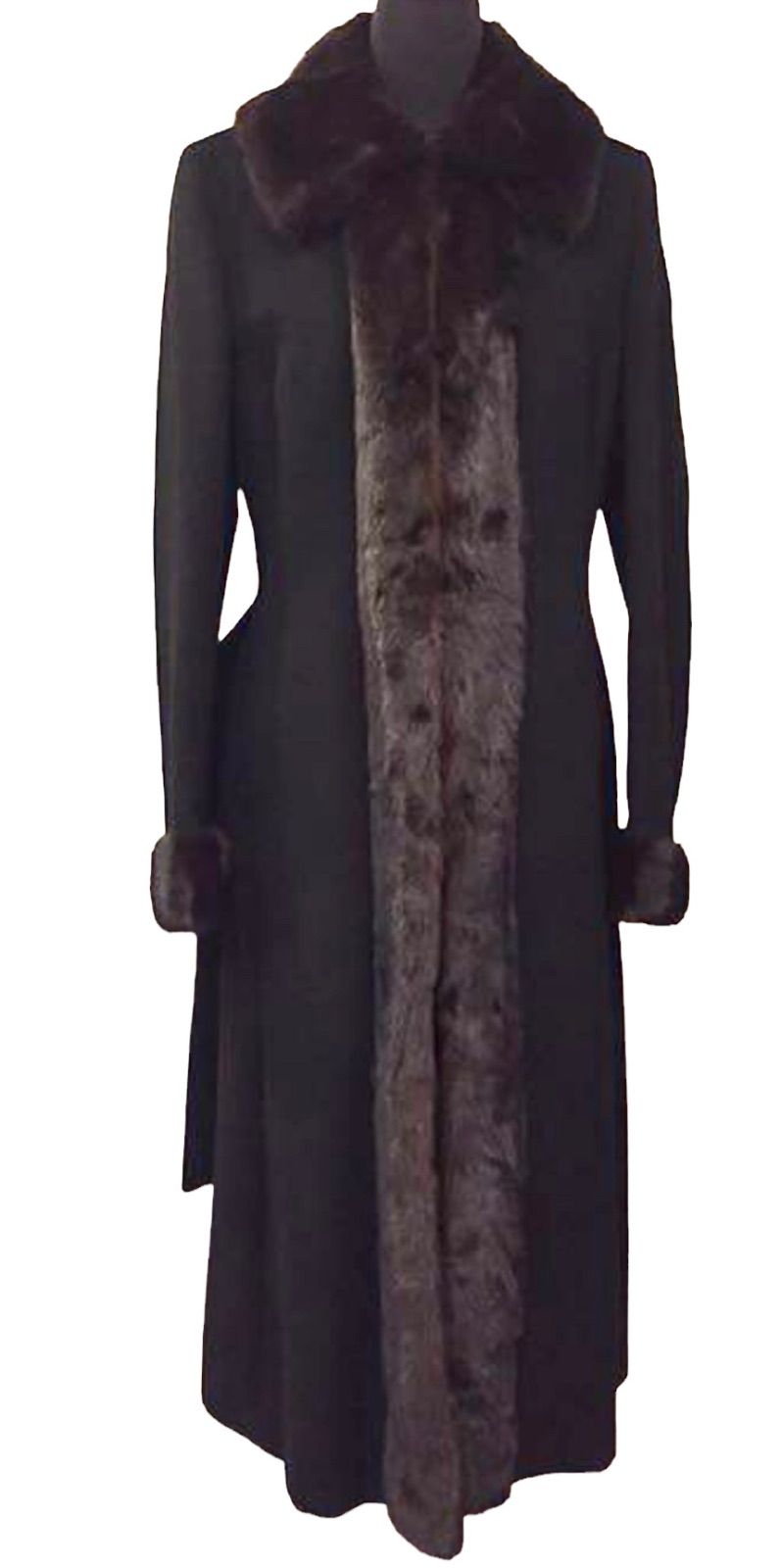 マックスマーラミンク ファー付きロングコート 黒42