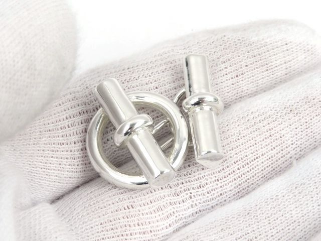 □美品□ エルメス シェーヌダンクル カフス アクセサリー シルバー SV  