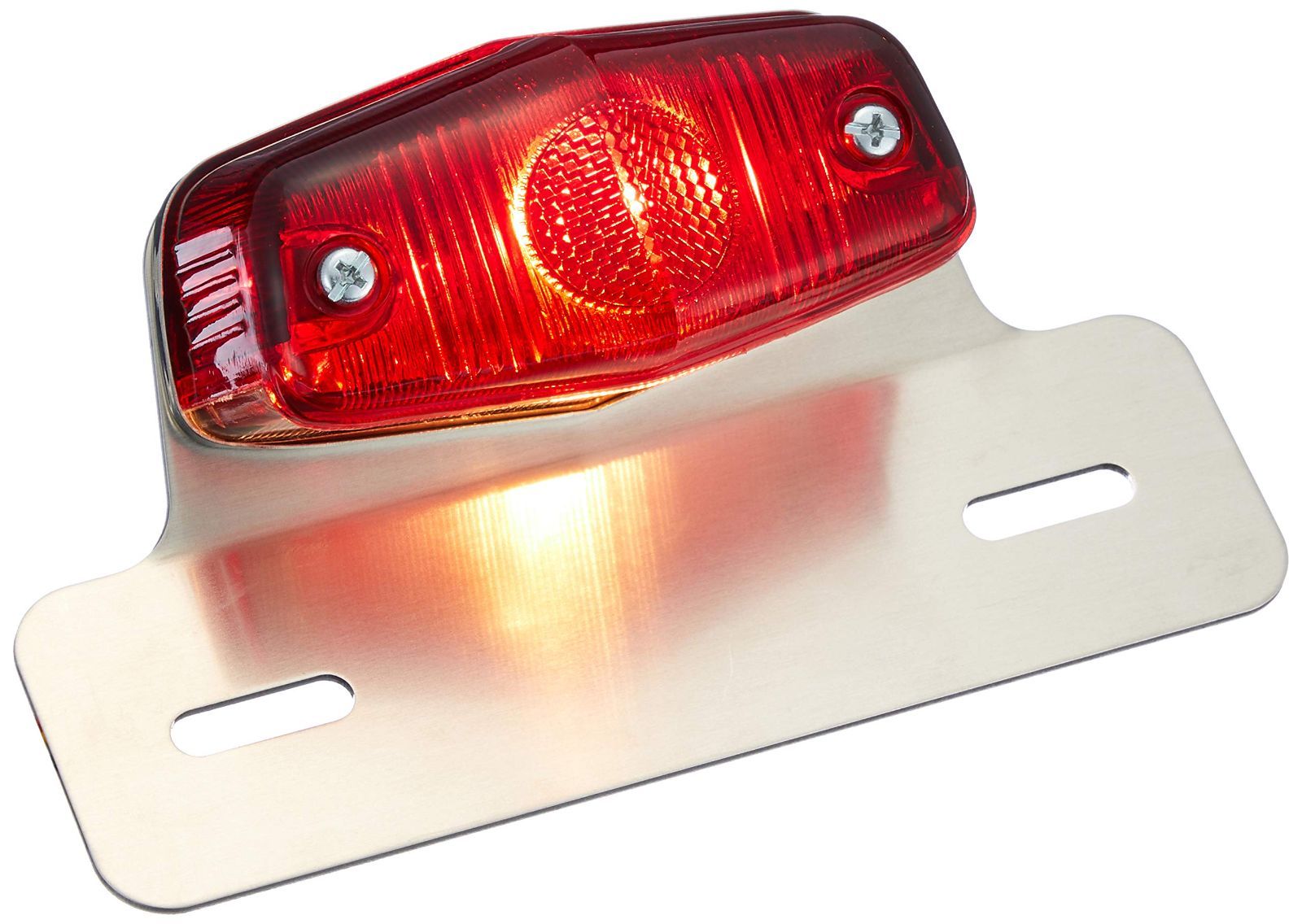 ルーカステールランプ 在庫わずか】汎用 81mm 12V20/20W G18 レッド アルミプレート付