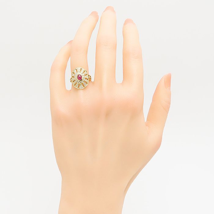 ルビー ダイヤモンド リング 11号 鑑別書 K18 0.60ct 0.50ct 4.6g