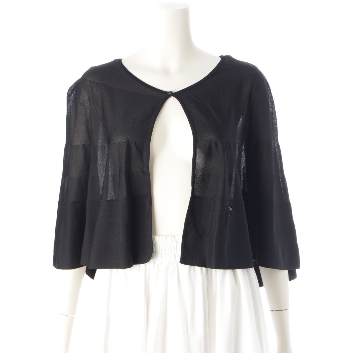 フォクシー レーヨン×ナイロン Plume プルーム ケープ トップス 43280 ブラック