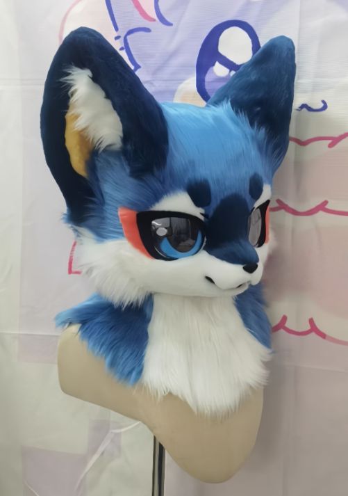 着ぐるみヘッド 狼 青 ブルー 全頭ヘッド ケモノ ファースーツ