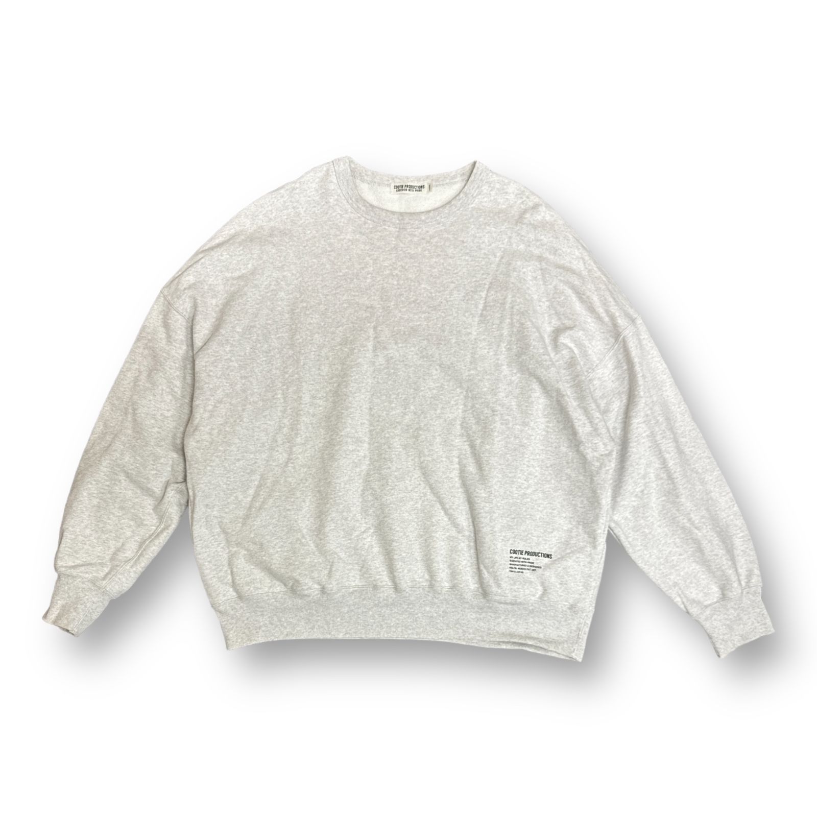 定価22000円 COOTIE PRODUCTIONS 23SS Open End Yarn Plain Sweat Crew 