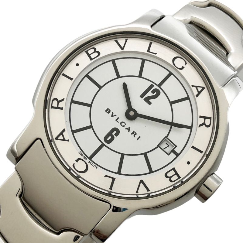 美品　ブルガリソロテンポホワイト腕時計　BVLGARI時計ブルガリブルガリ腕時計ブルガリ時計