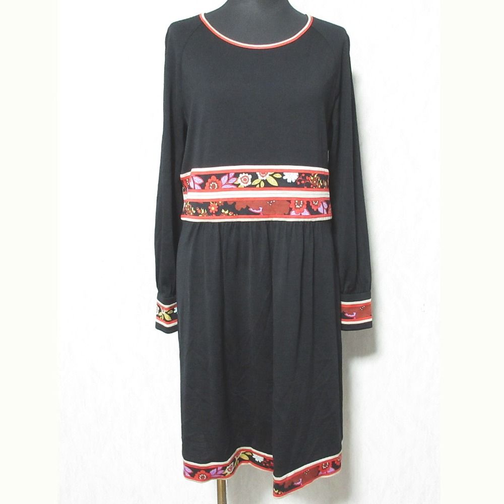美品　LEONARD レオナール ウール　ニット　ワンピース LEONARD FASHION レオナール ウール ワンピース 0340351 サイズL