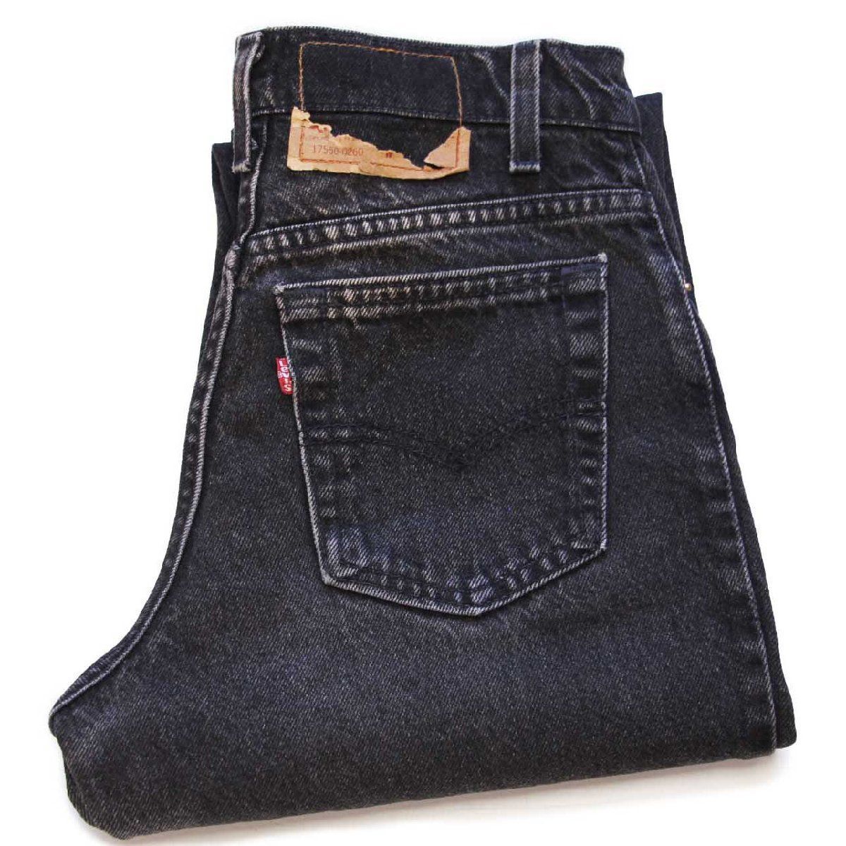 Levi90s USA製 Levi'sリーバイス 550 ブラック デニムパンツ 16 W M★164 オールド ビンテージ ジーンズ テーパード ルーズ ワイド バギー