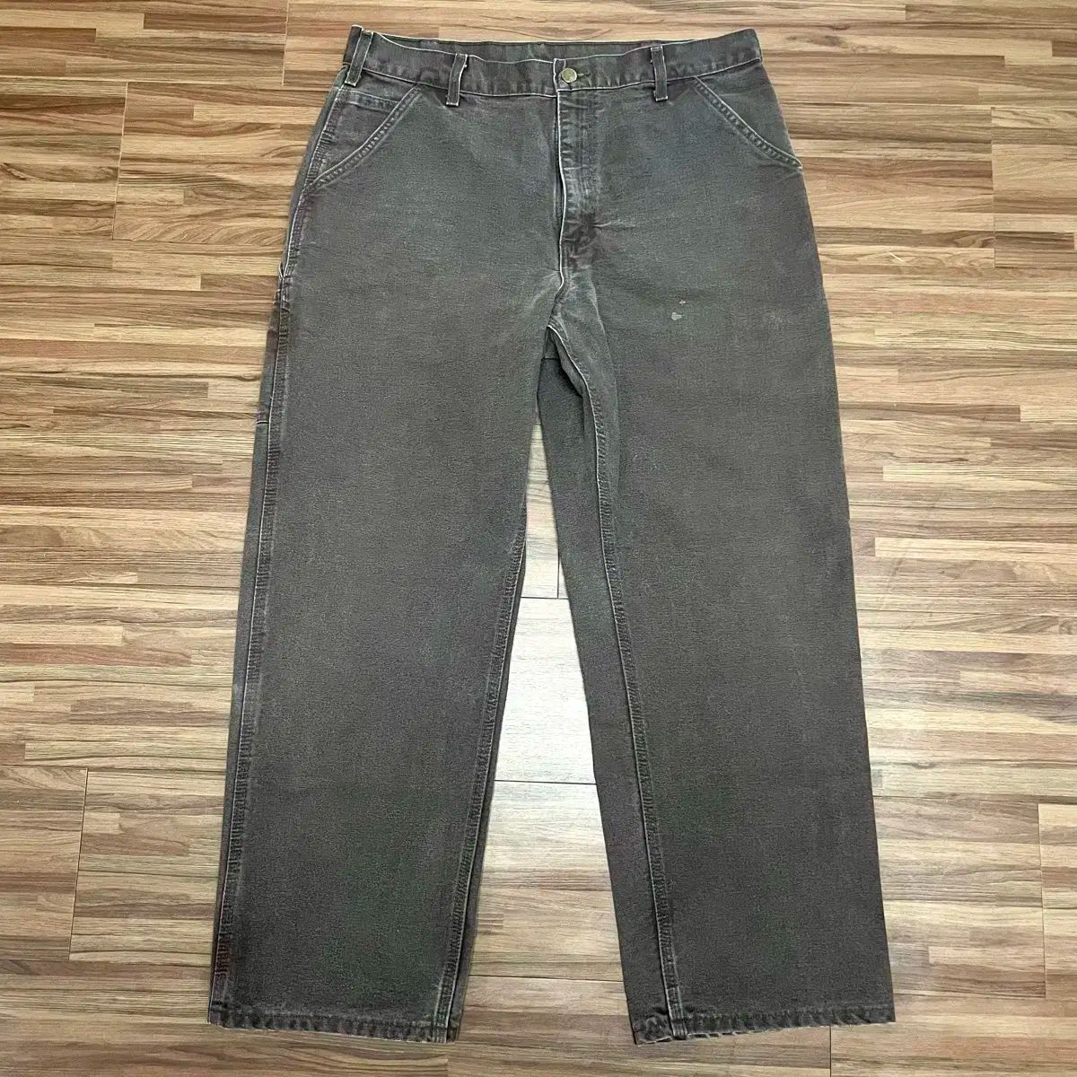 ヴィンテージ Carhartt カーハート dkb ダークブラウン シングルニー カーペンター ワークパンツ 35 34