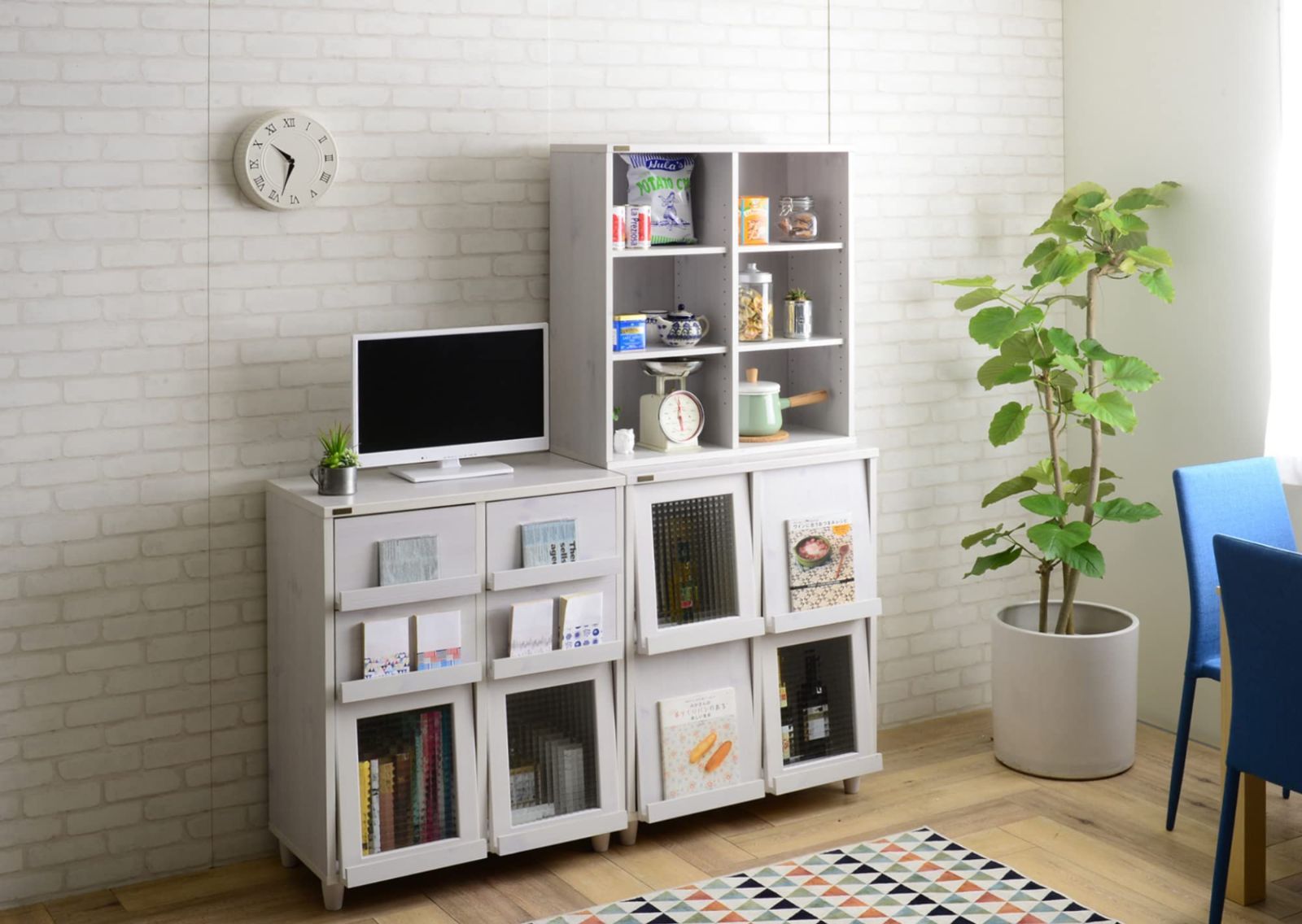 佐藤産業 NEFLAS オープンシェルフ 幅75cm 奥行30cm 高さ80cm ホワイト