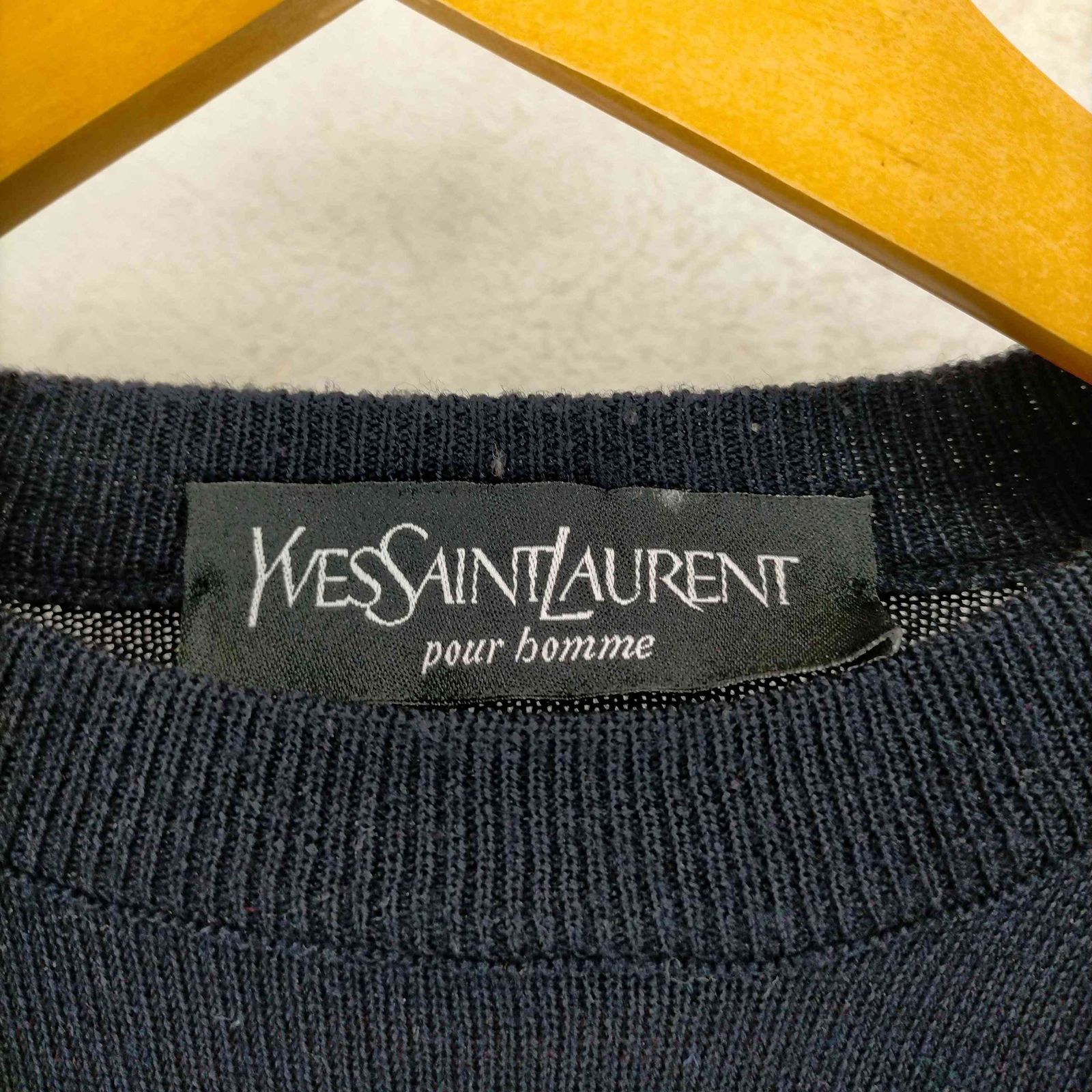 イヴサンローラン Yves Saint Laurent pour homme ロゴ刺繍ニット 