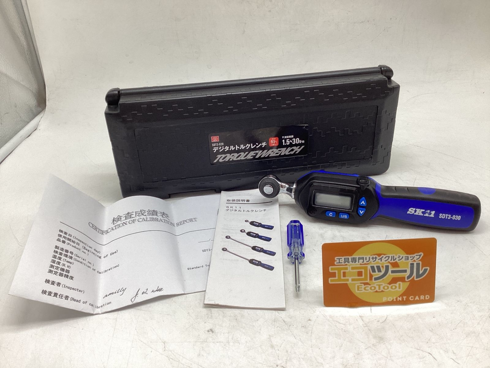 品 SK11 デジタルトルクレンチ 差込角 9.5mm 1.5~30N m SDT3-030 IT4DH15NRV68 エコツール豊田インター店 M02