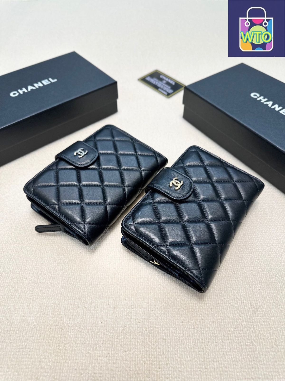 CHANEL シャネル 二つ折り財布 ゴールド ミニ ウォレット 本日特価] シャネル レディース ウォレット 2つ折り ブラック