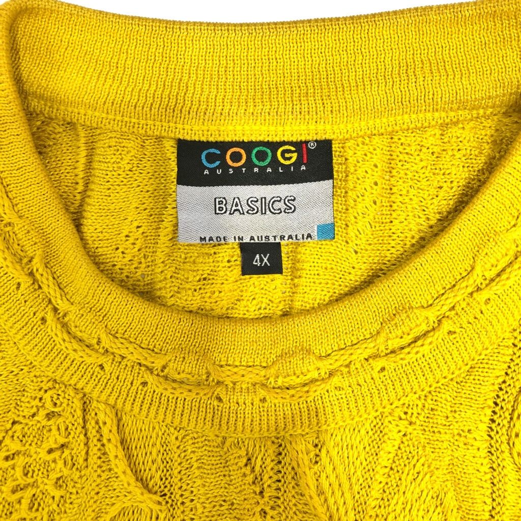 COOGI クージー 3Dニットセーター 大きいサイズ イエロー