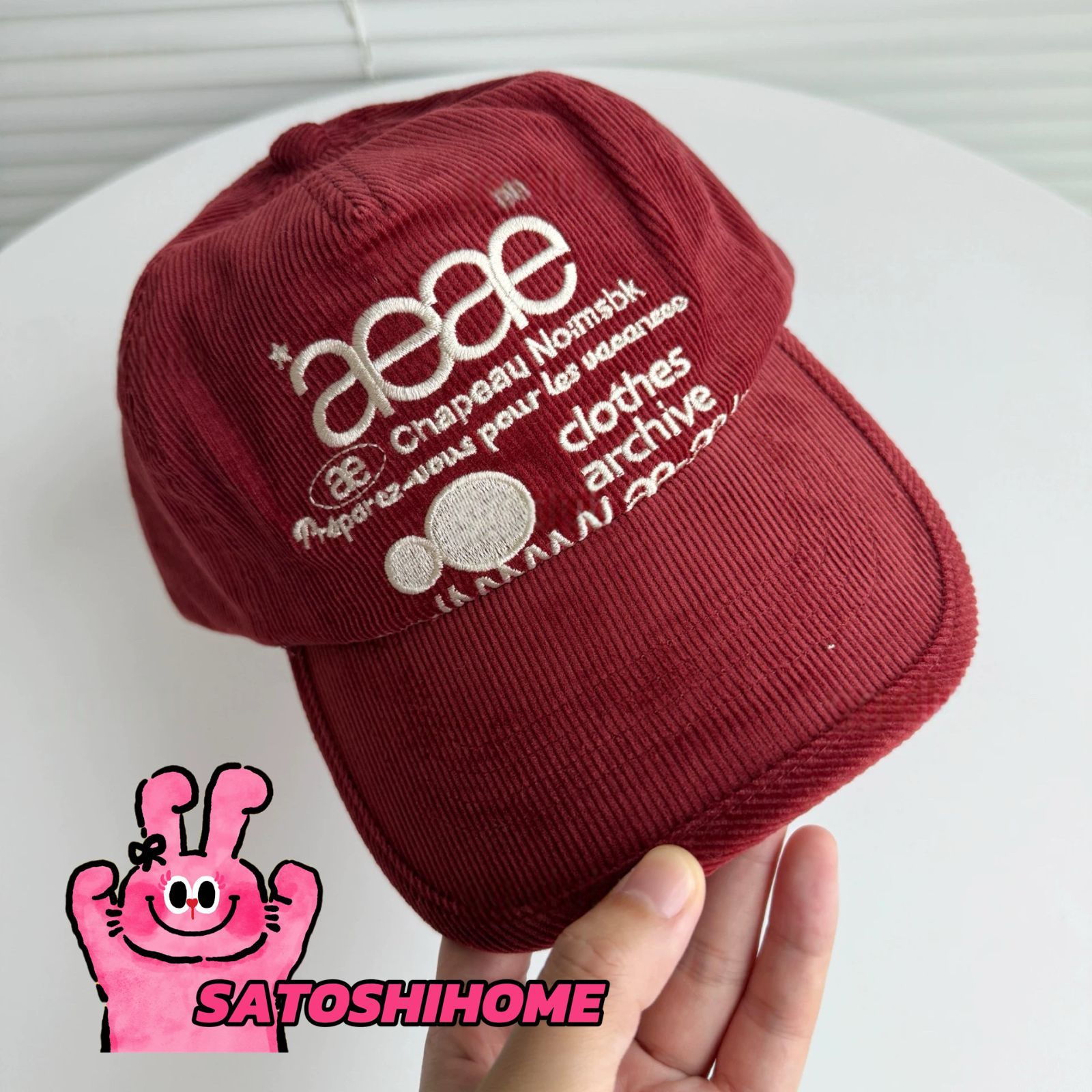 韓国人気 ロゴキャップ[AEAE] WEB LOGO CORDUROY CAP 韓国 AEAE エーイーエーイー WEB LOGO CORDUROY CAP 刺繍入り