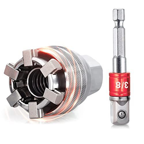 Kimlonton万能ソケットレンチ ユニバーサルソケットレンチ 10mm-19mm(6角) 六角軸6.35mmドリルアダプター延長バー差込角9.5mm（3/8インチ）六角ボルトとネジの取り外しツール