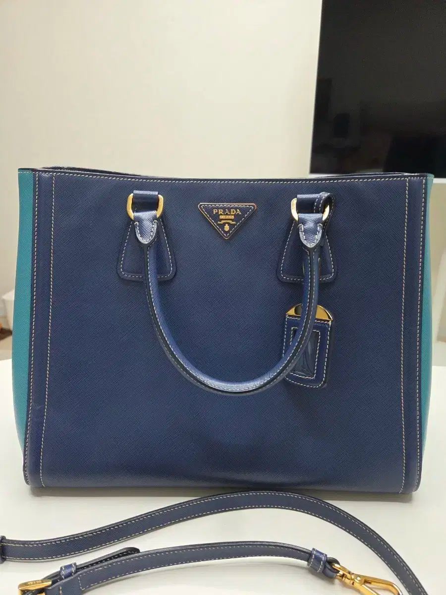 PRADA プラダ サフィアーノ ツートン バイカラー バッグ