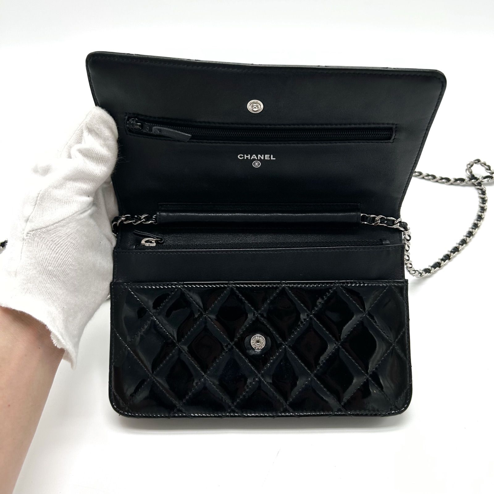 美品 CHANEL シャネル チェーンウォレット マトラッセ ショルダー 