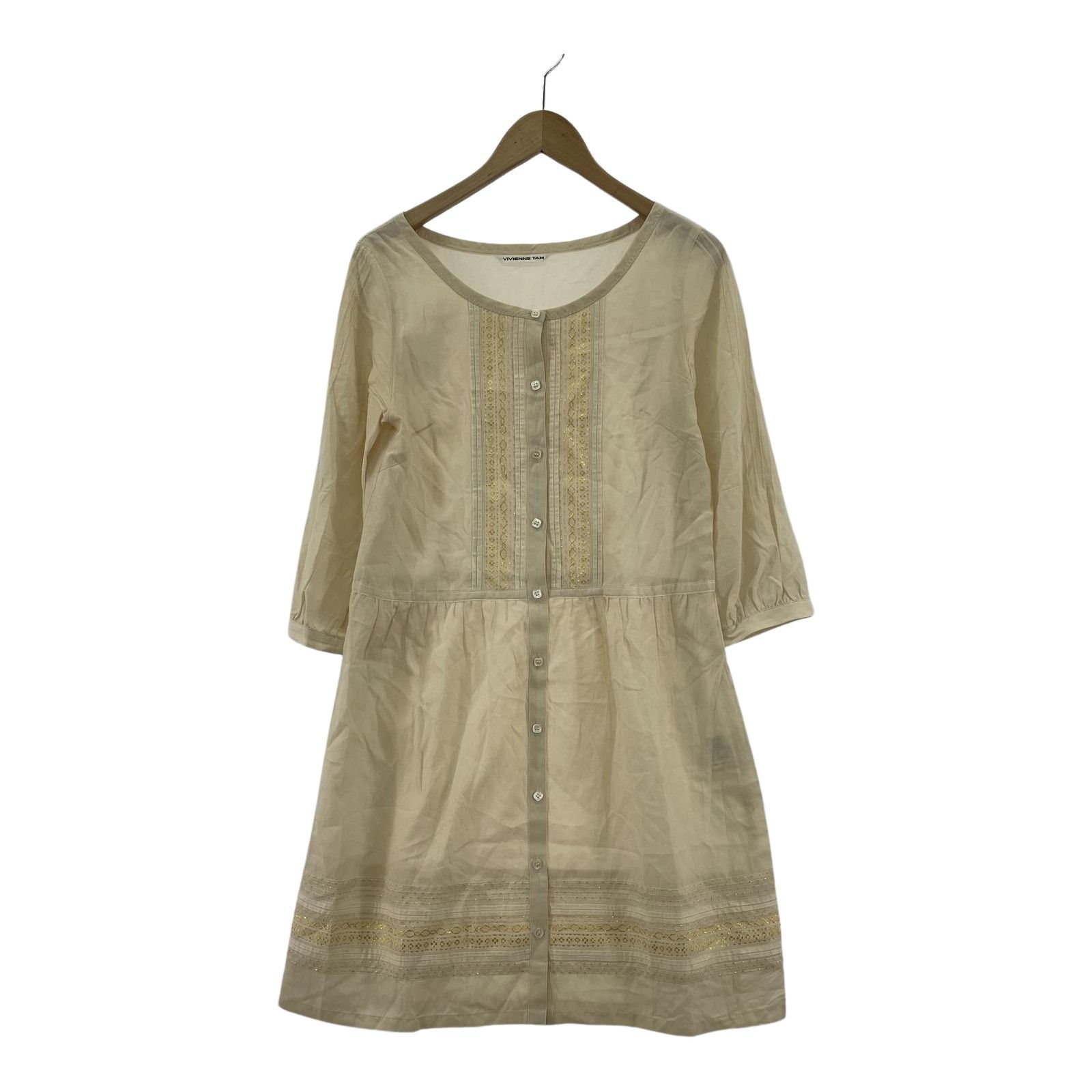 VIVIENNE TAM ヴィヴィアンタム シャツワンピース size0/ベージュ  