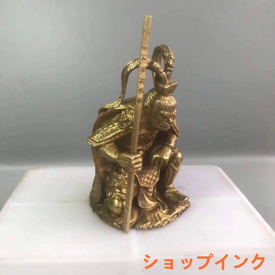 【仿青銅 孫悟空 銅製置物像】 Amazon｜孫悟空 置物 銅製 特大サイズ高さ約23cm 筋斗雲に
