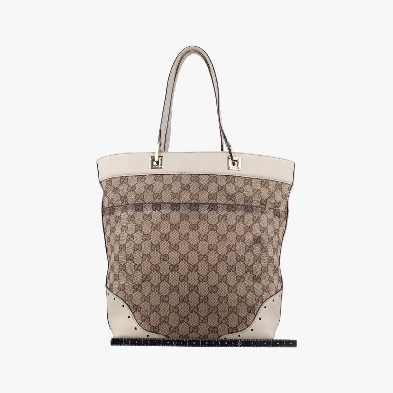 グッチGucciヴィンテージショッピングホワイトファブリック145984