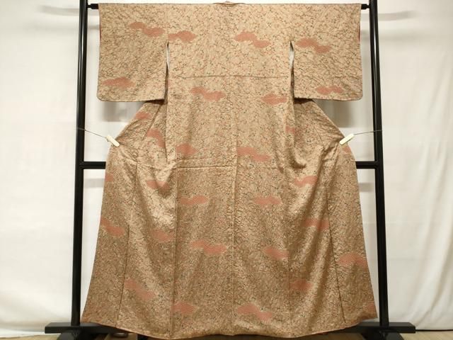 平和屋着物□上質な小紋 絞り 雲取り花文 正絹 逸品 AAAT3906jh