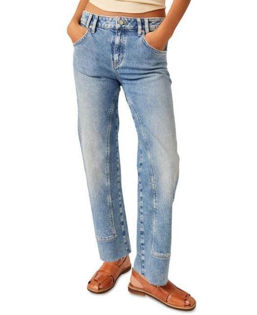 【送料無料】 フリーピープル レディース デニムパンツ ジーンズ ボトムス Women's Risk Taker Mid-Rise Straight-Leg Jeans Mantra