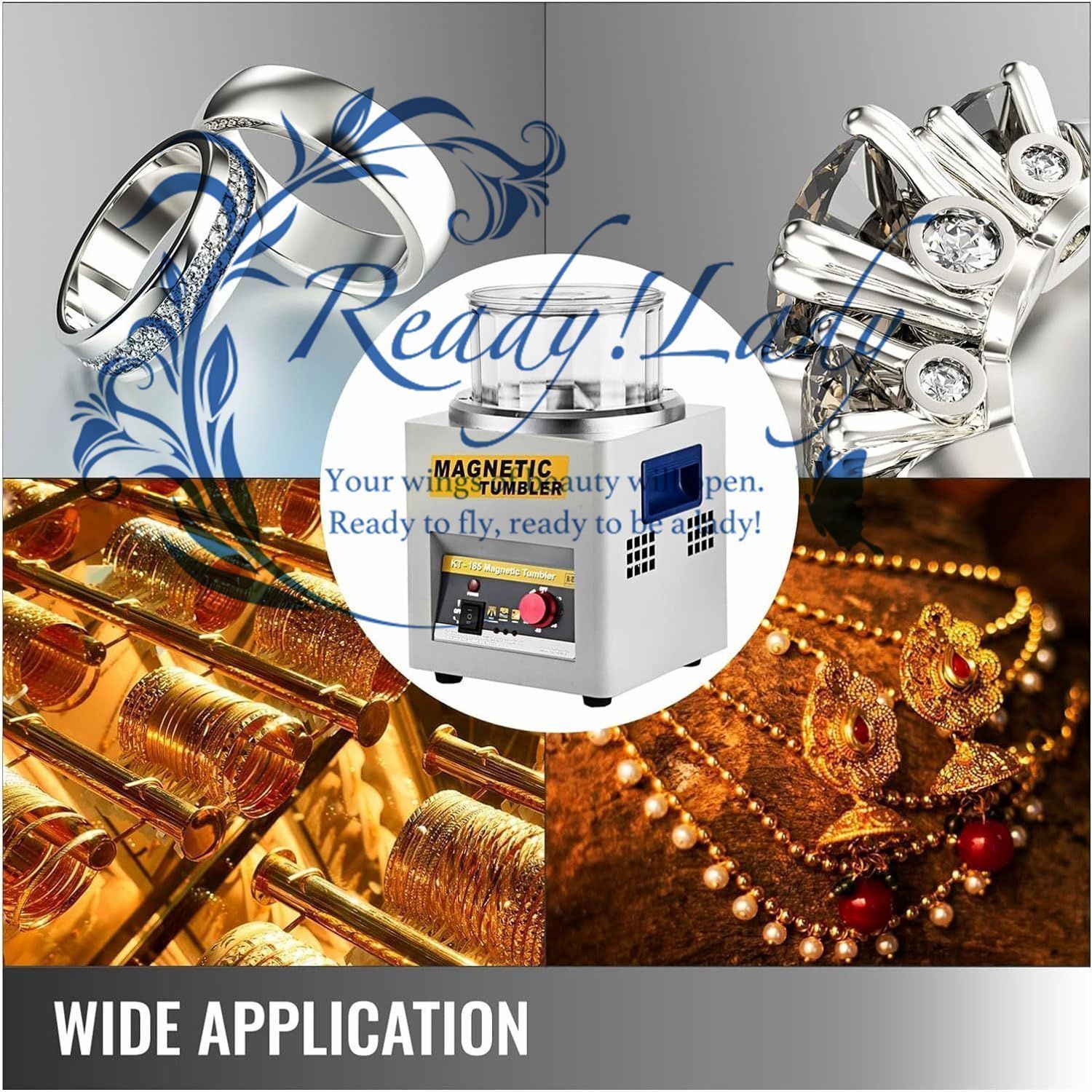 デスクトップ磁気ポリッシャー 2000rpmミニジュエリーロータリーグラインダータンブラー 60分タイマー付き 3.3ポンド容量